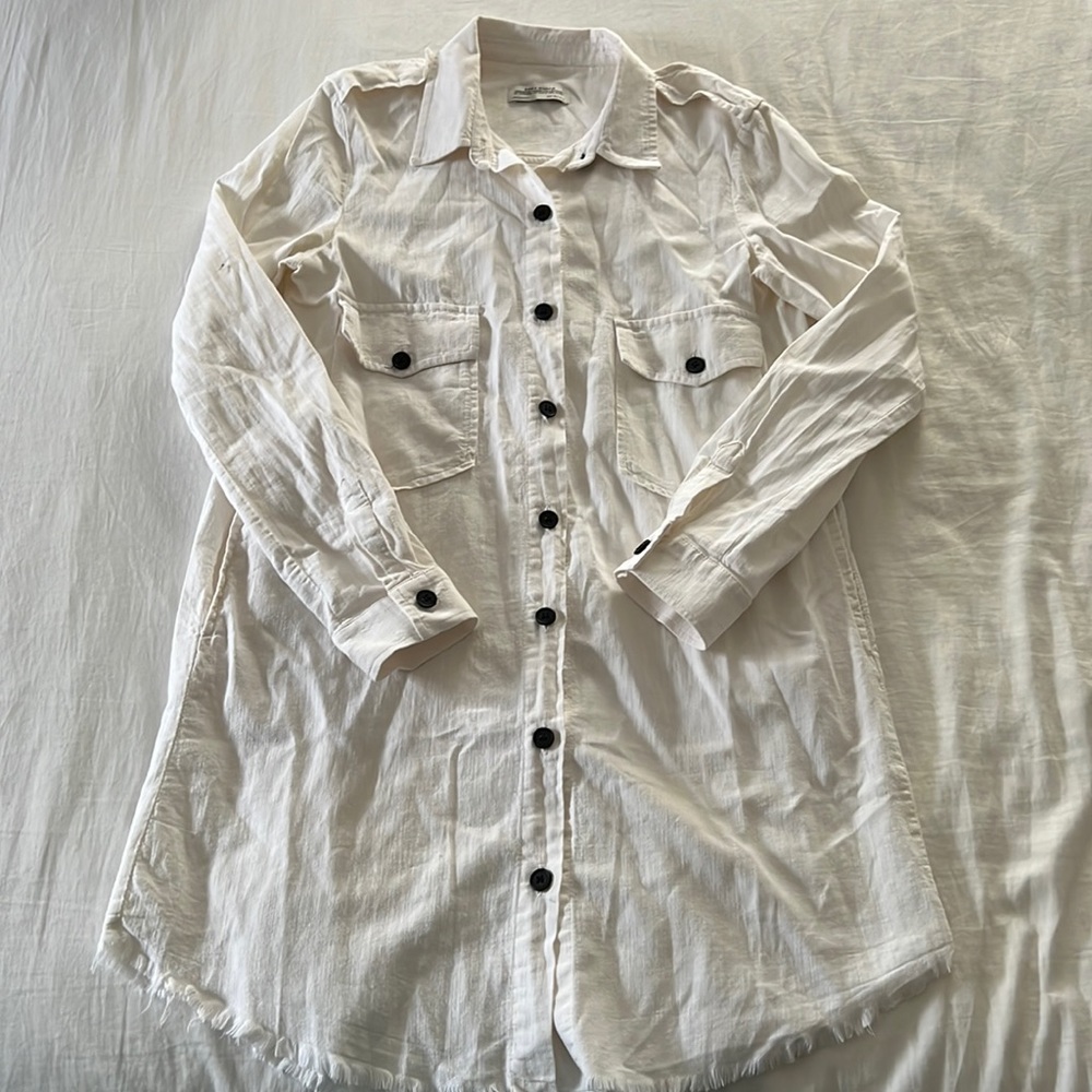White Zara button up dress